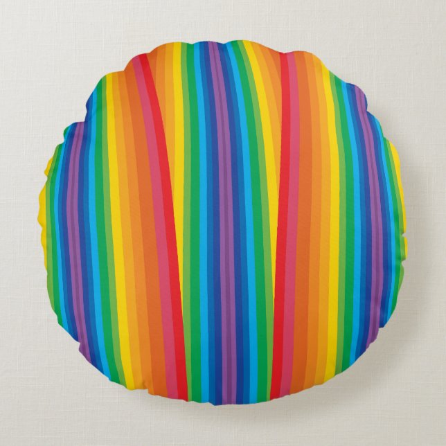Retro Rainbows Rundkissen Rundes Kissen (Vorderseite)
