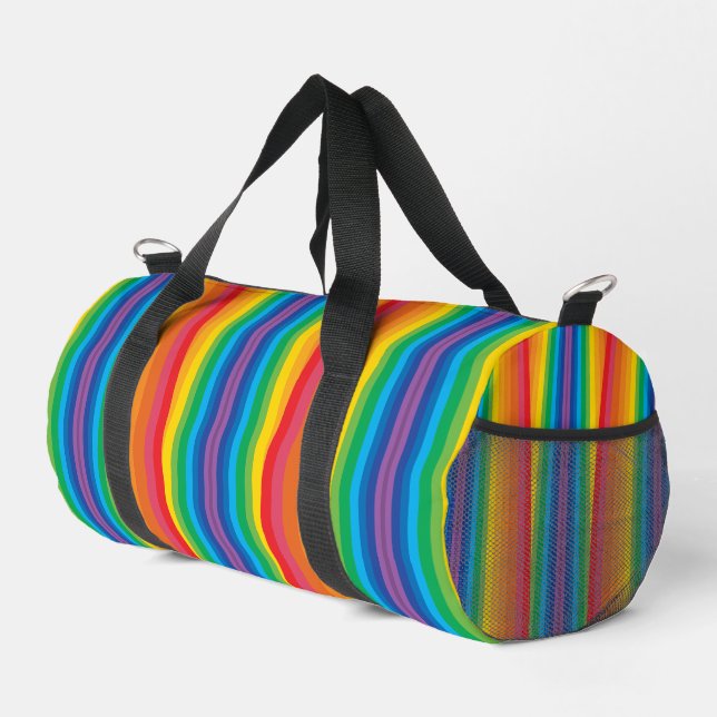 Retro Rainbows Small Duffel Bag Duffle Bag (Rechte Ecke)