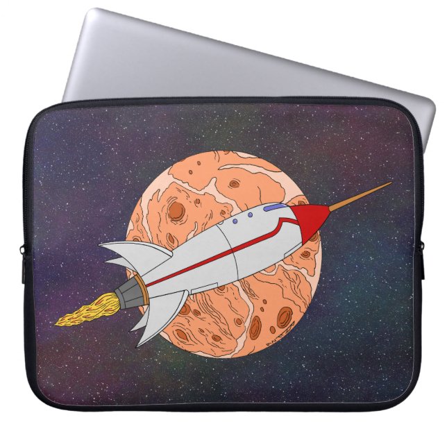Retro-Rakete 2026 Laptopschutzhülle (Vorderseite)