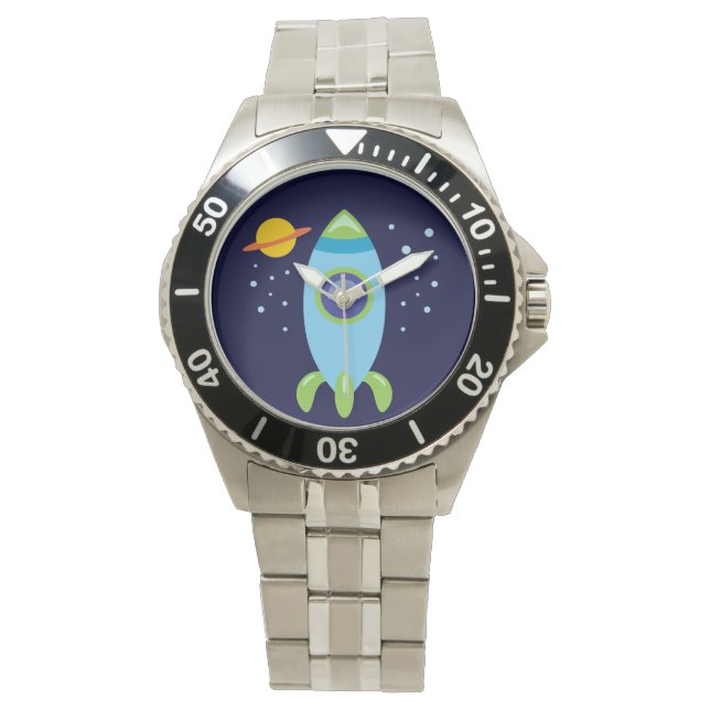 Retro-Rakete Armbanduhr (Vorderseite)