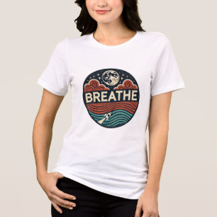 Retro-Rakete: atmen und erreichen für den Mond Tri-Blend Shirt