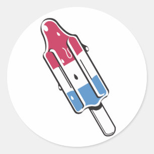 Retro-Raketen-Eis am Stiel Runder Aufkleber
