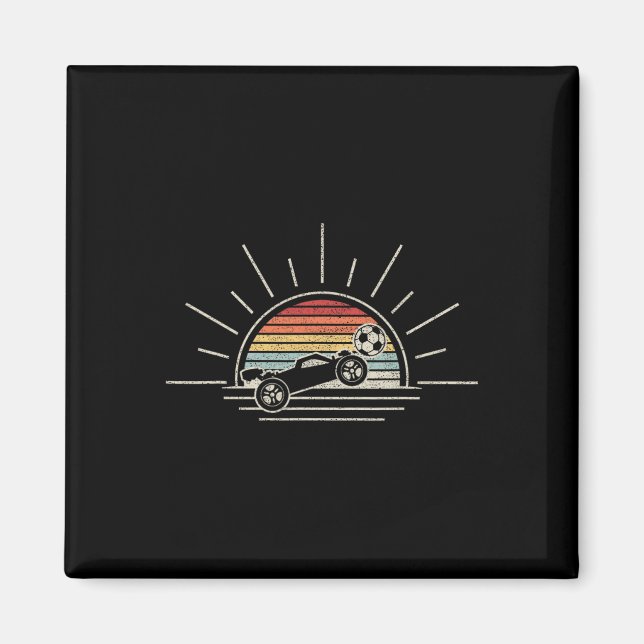 Retro-Raketen-Fußball-Auto  Magnet (Vorne)