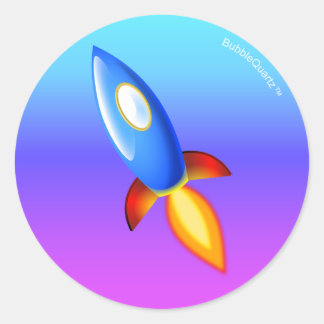 Retro-Raketenaufkleber Runder Aufkleber