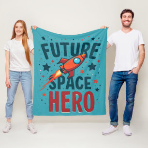 Retro-Raketenraumschiff-Design für zukünftige Welt Fleecedecke