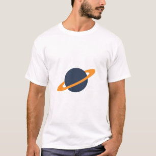 Retro-Raketenraumschiff umkreist dunklen Planeten T-Shirt