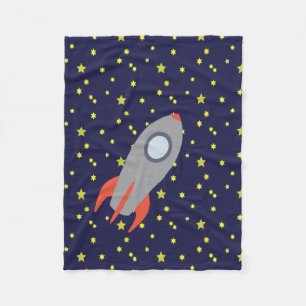 Retro-Raketenschiff mit Hintergrundbild des Sternm Fleecedecke