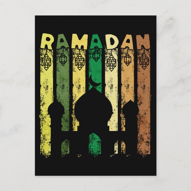 Retro-Ramadan-Moschee Postkarte (Vorderseite)