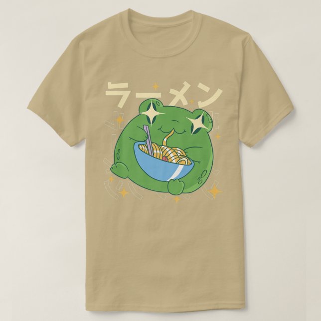 Retro Ramen Frog - Otaku Anime Manga 2762 T-Shirt (Design vorne)