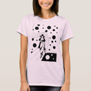Retro-Rampenmodell, Vintage-Art-Deco-Mode T-Shirt