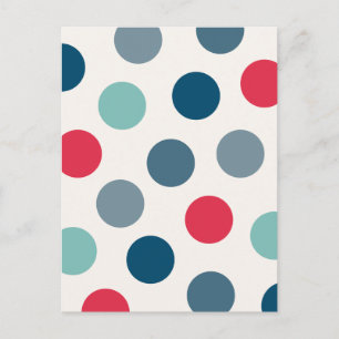 Retro Random Polka Dots Postkarte