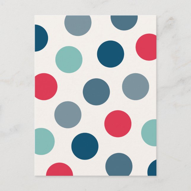 Retro Random Polka Dots Postkarte (Vorderseite)