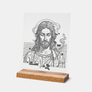 Retro-Raster-Jesus König der Könige Offenbarung 19 Acrylschild