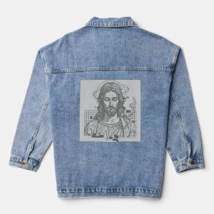 Retro-Raster-Jesus König der Könige Offenbarung 19 Jeansjacke