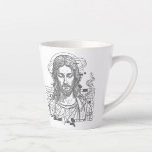 Retro-Raster-Jesus König der Könige Offenbarung 19 Milchtasse