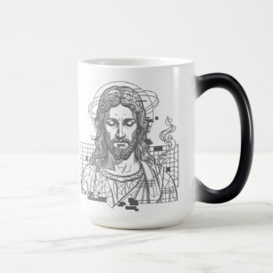 Retro-Raster-Jesus König der Könige Offenbarung 19 Verwandlungstasse