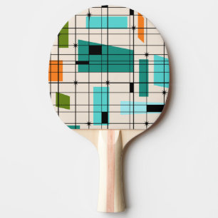 Retro-Raster- und Sternen-Ping-Pong-Schläger Tischtennis Schläger