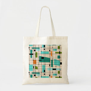Retro-Raster- und Sternen-Tasche Tragetasche