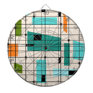 Retro-Raster- und Sternenexplosions-Dartboard Dartscheibe