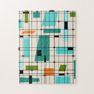 Retro-Raster- und Sternenexplosions-Puzzle