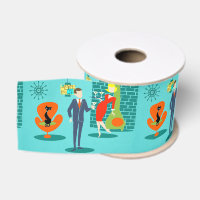 Retro Raum-Alters-Cartoon-Paar-Band
