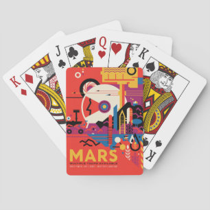 Retro-Raumplakat - Mars-Erkundungsprogramm. Spielkarten