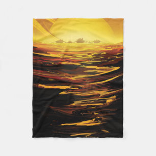 Retro-Raumposter – Saturns größter Mond, Titan. Fleecedecke