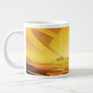 Retro-Raumposter – Saturns größter Mond, Titan. Jumbo-Tasse