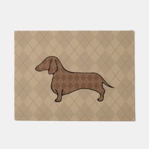 Retro Raute Dackel Doormat Fußmatte