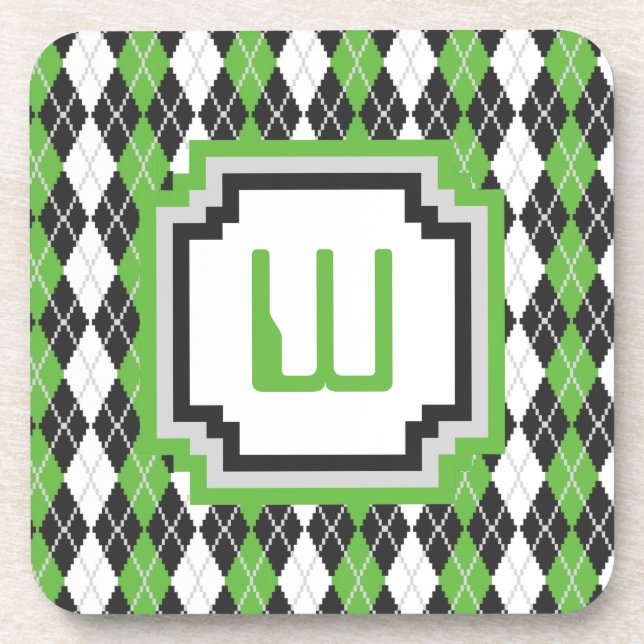 Retro Raute Square Untersetzer (Vorderseite)