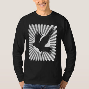 Retro Raven Ästhetik Japanisch Schwarze Keile T-Shirt
