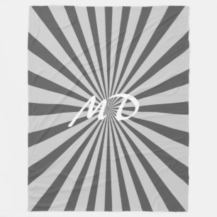 Retro Rays schwarz transparent + Ihre Idee Fleecedecke