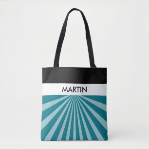 Retro Rays weiß transparent + Ihre Idee Tasche