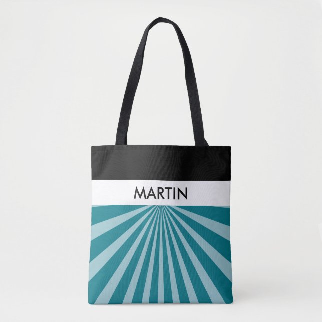 Retro Rays weiß transparent + Ihre Idee Tasche (Vorderseite)