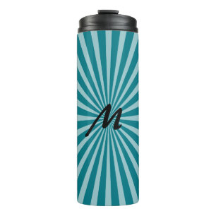Retro Rays weiß transparent + Ihre Idee Thermosbecher