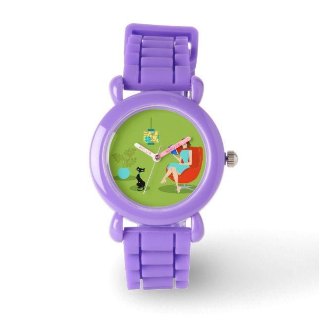 Retro Reading Frauenkid's Watch Armbanduhr (Vorderseite)