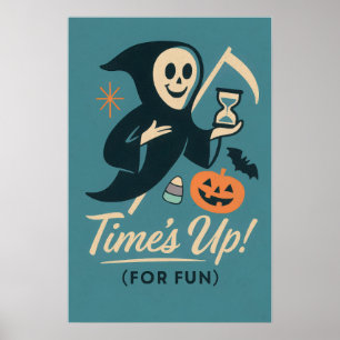 Retro-Reaper-Halloween-Kunst Poster