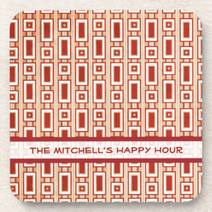 Retro Rechteck-personalisiertes Untersetzer-Set - Untersetzer