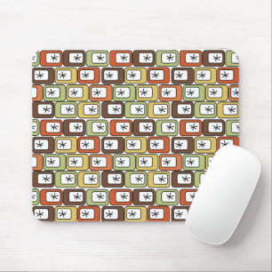 Retro-Rechtecke mit Sternexplosionen Mousepad