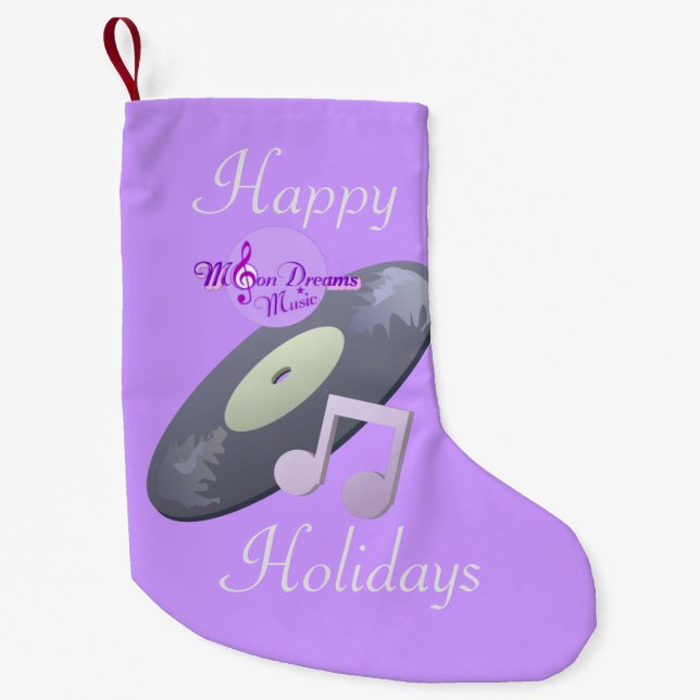 Retro Record Lila Weihnachts-Strumpf Kleiner Weihnachtsstrumpf (Vorderseite)