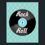 Retro Record Music Wall Art Poster Print Deco<br><div class="desc">Ein Retro-Album schmückt dieses lustige Aqua-Poster. Nutzen Sie diese Vintage Rock'n'Roll-Record Wanddekoration in einem Restaurant,  Keller,  Küche,  Café,  Restaurant,  etc... .Das Design stammt aus der Originalkunst.</div>