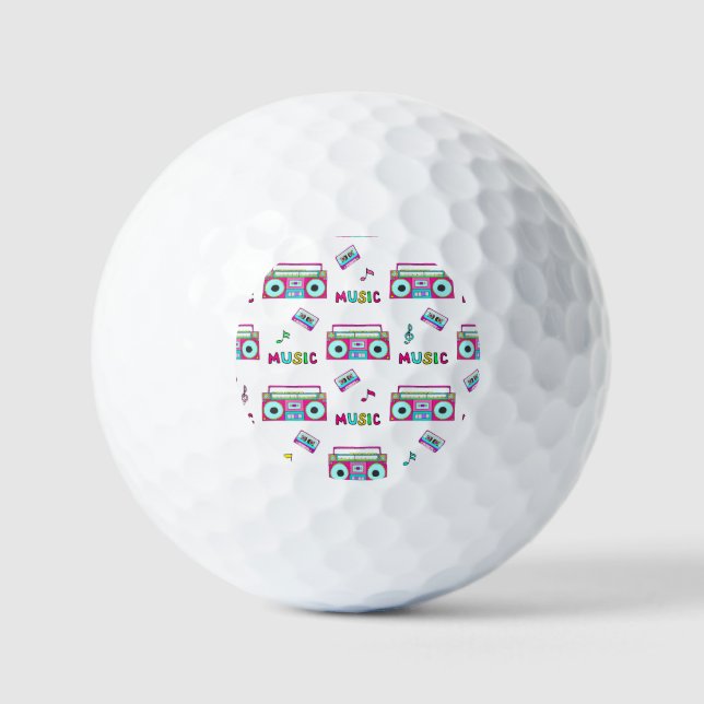 Retro-Recorder-Band nahtlos Golfball (Vorderseite)