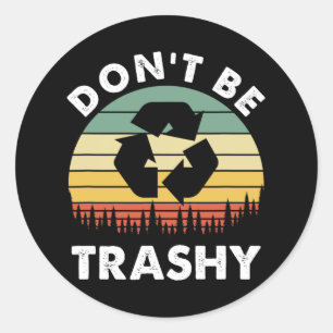Retro Recycle nicht müde, die Umwelt Retten Runder Aufkleber