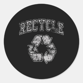 Retro-Recycle Runder Aufkleber