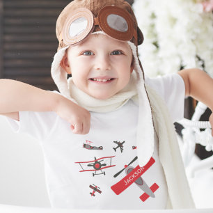 Retro Red and Black WWII Military Airplane Kleinkind T-shirt