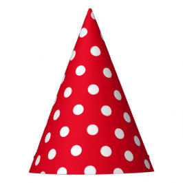 Retro Red and White Dots Party Hat Partyhütchen