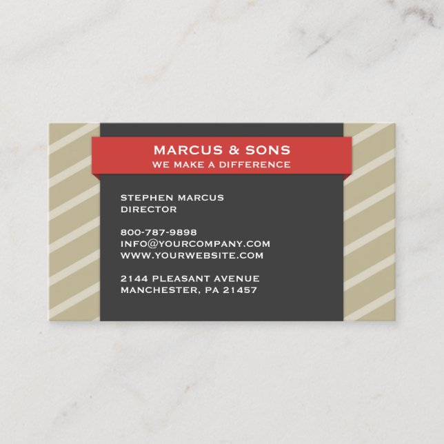 Retro Red Banner Business Card Visitenkarte (Vorderseite)