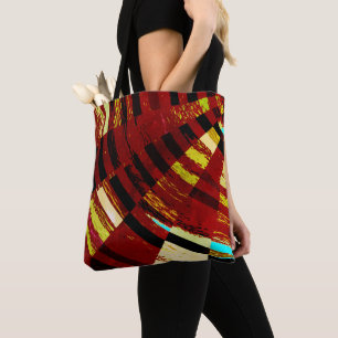 Retro Red Black Blue Yellow Brown Circle Pattern Tasche