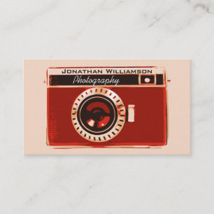 Retro Red Camera Fotografy Business Cards Visitenkarte