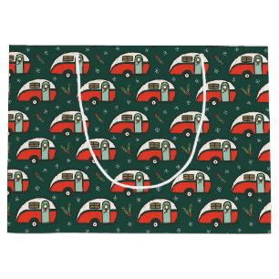 Retro Red Camper Weihnachts-Camping Große Geschenktüte